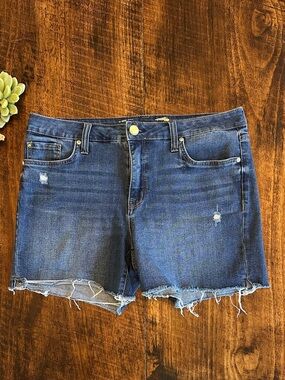 Seven 7 | Weekend Shorts - Distressed Dark Wash Cut-Offs, Size 10